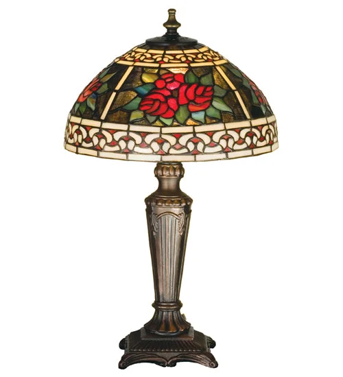rustic farmhouse table lamps for cozy kitchensrustic farmhouse table lamps for cozy kitchens16.5"H Roses & Scrolls Stained Glass Table Lamp