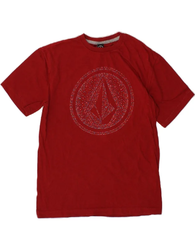 VOLCOM Boys Graphic T-Shirt Top 11-12 Years Large Red Cotton