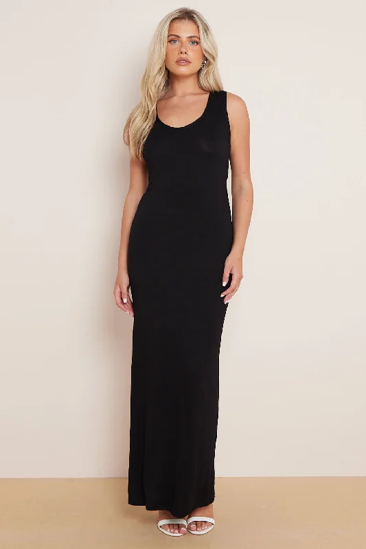 Aftershock London Black Racerback Maxi Dress