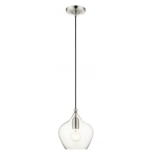 Chandeliers with Metal Frames in Bronze FinishChandeliers with Metal Frames in Bronze Finish1 Light Brushed Nickel Single Pendant