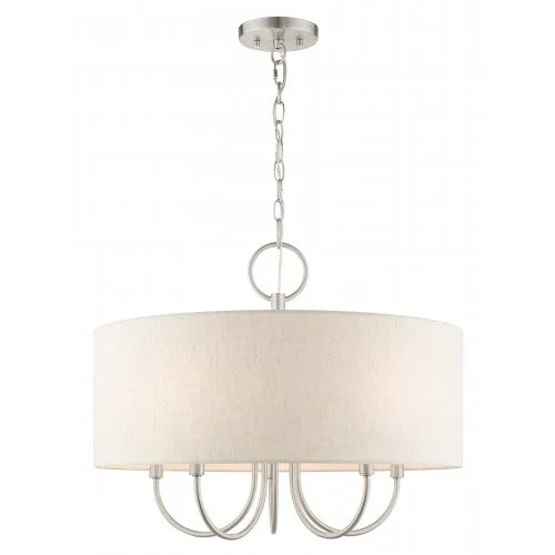 French Country Chandeliers with a Romantic AuraFrench Country Chandeliers with a Romantic Aura5 Light Brushed Nickel Pendant Chandelier