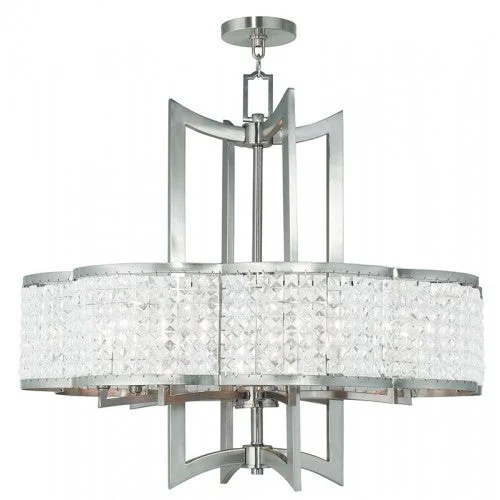 Large Chandeliers for Grand Halls and FoyersLarge Chandeliers for Grand Halls and Foyers8 Light Brushed Nickel Chandelier