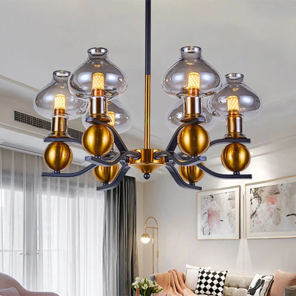 Incandescent Chandeliers for a Warm and Traditional GlowIncandescent Chandeliers for a Warm and Traditional GlowSmoke Gray Glass Hanging Chandelier: Simplicity Jar Shape, 6/8-Bulb Down Lighting for Living Room, Black and Gold Curved Arm Incandescent Chandeliers for a Warm and Traditional GlowIncandescent Chandeliers for a Warm and Traditional GlowSmoke Gray Glass Hanging Chandelier: Simplicity Jar Shape, 6/8-Bulb Down Lighting for Living Room, Black and Gold Curved Arm
