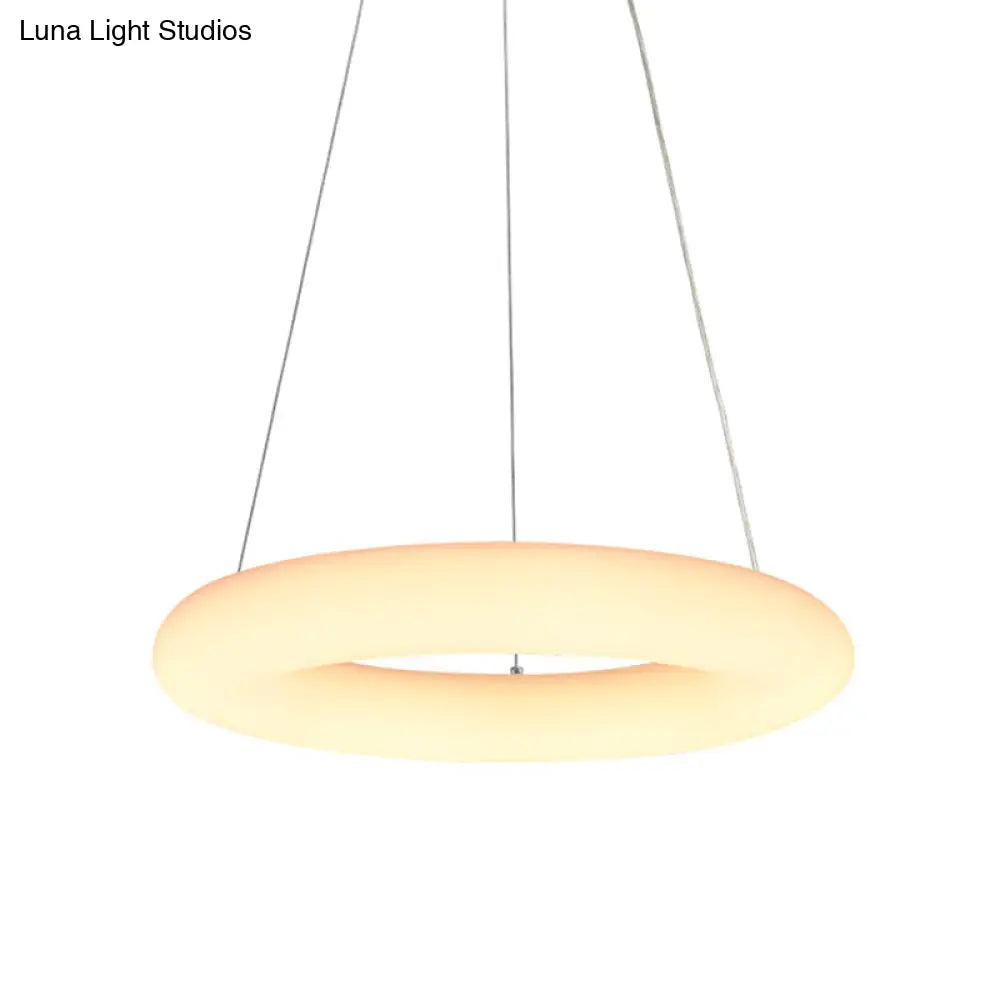 French Country Chandeliers with a Romantic AuraFrench Country Chandeliers with a Romantic AuraModern White Vesicle Ring LED Pendant Chandelier, Minimalist Acrylic Ceiling Light over Table - 12"/16" Width