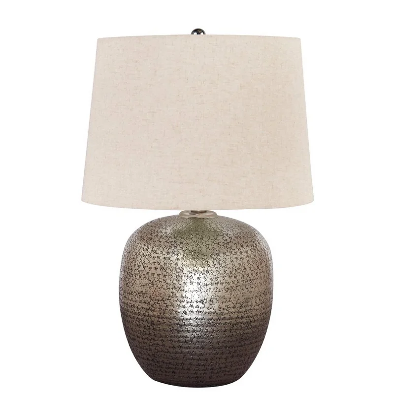 leather table lamps with a distressed texture for a rugged charmleather table lamps with a distressed texture for a rugged charmBellied metal Body Table Lamp with Splotched Details, Brass and Cream