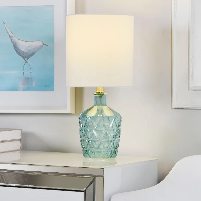 ceramic table lamps with hand painted designs for an artistic touchceramic table lamps with hand painted designs for an artistic touchCarson Carrington Vagnarod Sky Blue Diamond Pattern Glass Accent Lamp