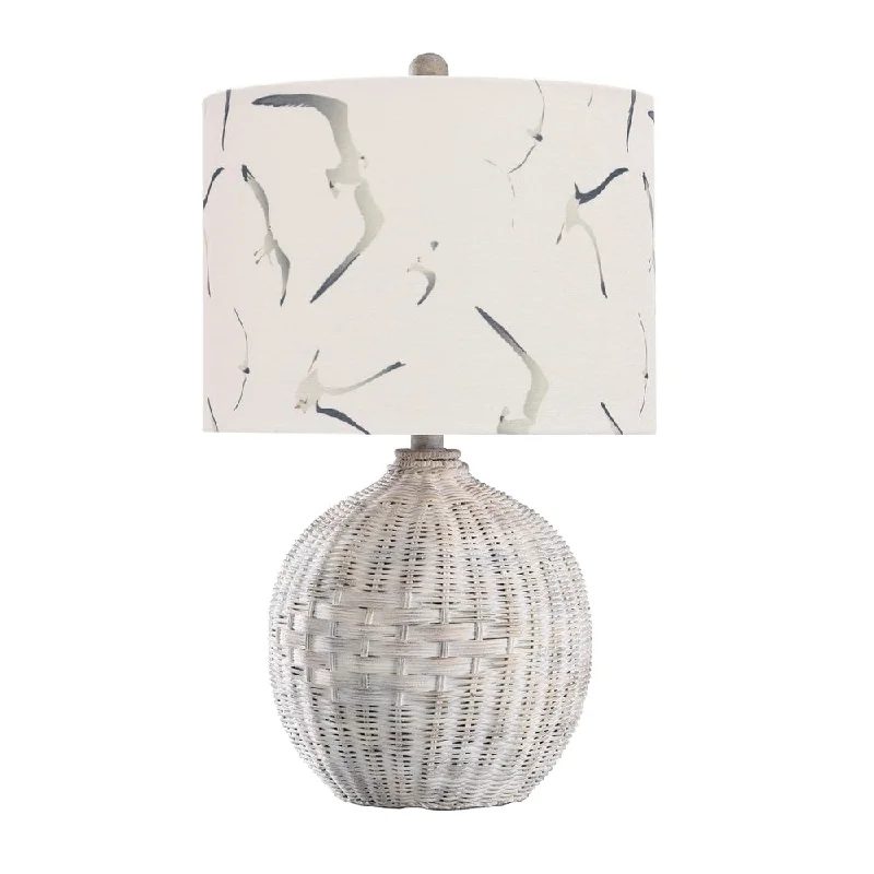 asian inspired table lamps with bamboo accents for a zen atmosphereasian inspired table lamps with bamboo accents for a zen atmospherePiper's Harbor Rattan Table Lamp - Whitewash Finish - Seagull Print Shade