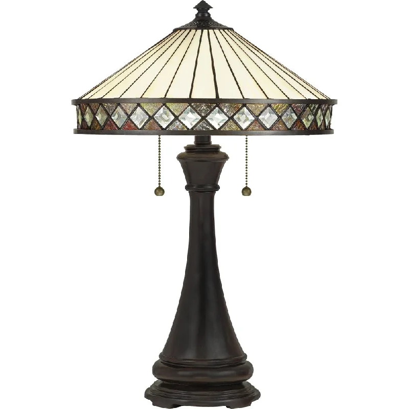 art deco table lamps with geometric shapes for a retro touchart deco table lamps with geometric shapes for a retro touchQuoizel Bowing Vintage Bronze and Tiffany 2-light Table Lamp