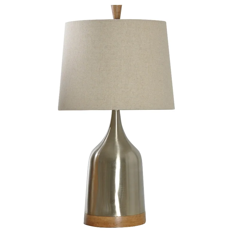 asian inspired table lamps with bamboo accents for a zen atmosphereasian inspired table lamps with bamboo accents for a zen atmosphereStyleCraft Banner Steel Light Brown Table Lamp - Light Beige Sand Shade
