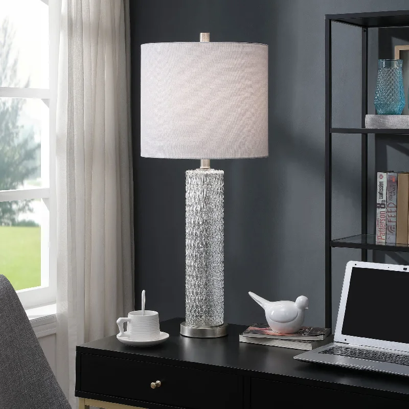 bohemian table lamps with colorful patterns for eclectic bedroomsbohemian table lamps with colorful patterns for eclectic bedroomsStyleCraft Wembly Gray Diamond Textured Glass Table Lamp with Brushed Steel Base
