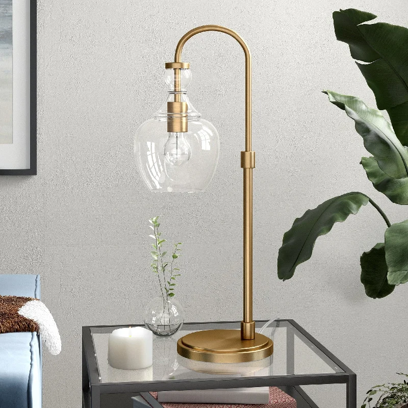 Brushed Brass with Clear Glass Shade